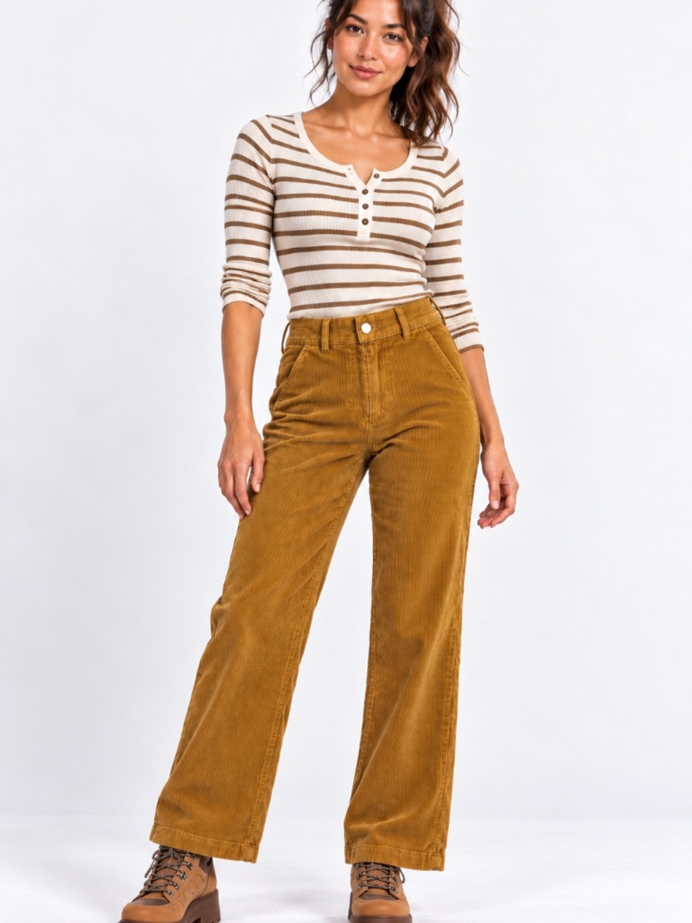 Everlane Corduroy Straight-Leg Trousers in Mustard